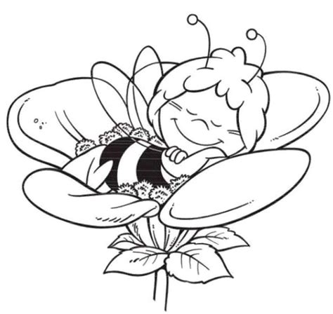coloring pages bees flowers lets coloring