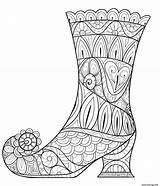 Botte Sorciere Zentangle Intricate Witches sketch template