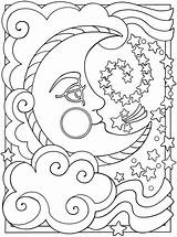 Moon Coloring Pages Printable Kids Fantasy sketch template