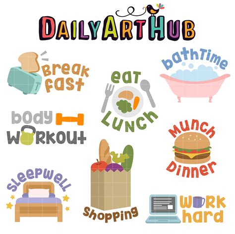 daily life clip art set daily art hub  clip art everyday