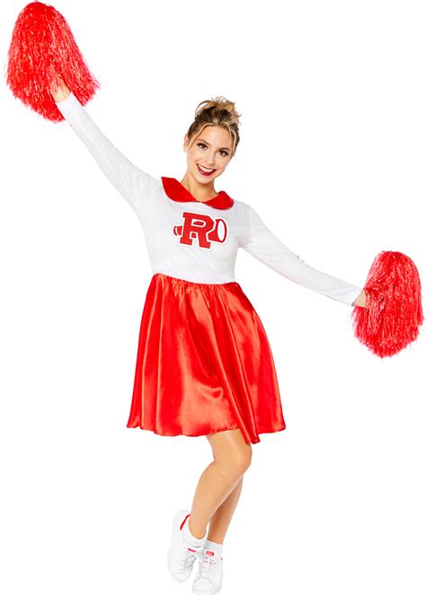 Adults Rydell High Cheerleader Sandy Fancy Dress 1950s Grease Costume