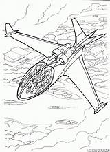 Coloring Futuristic Jet Pages Mini Vehicles Plane Walking Police Equipment sketch template