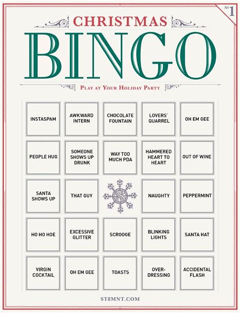printable holiday party bingo christmas bingo  bingo