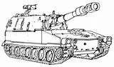 Howitzer M109 155mm Sp sketch template