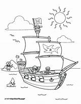 Coloring Pirate Ship Pages Kids Drawing Pearl Simple Clear Sea Thermometer Crew Its Treasure Chest Color Printable Pirates Print Getdrawings sketch template