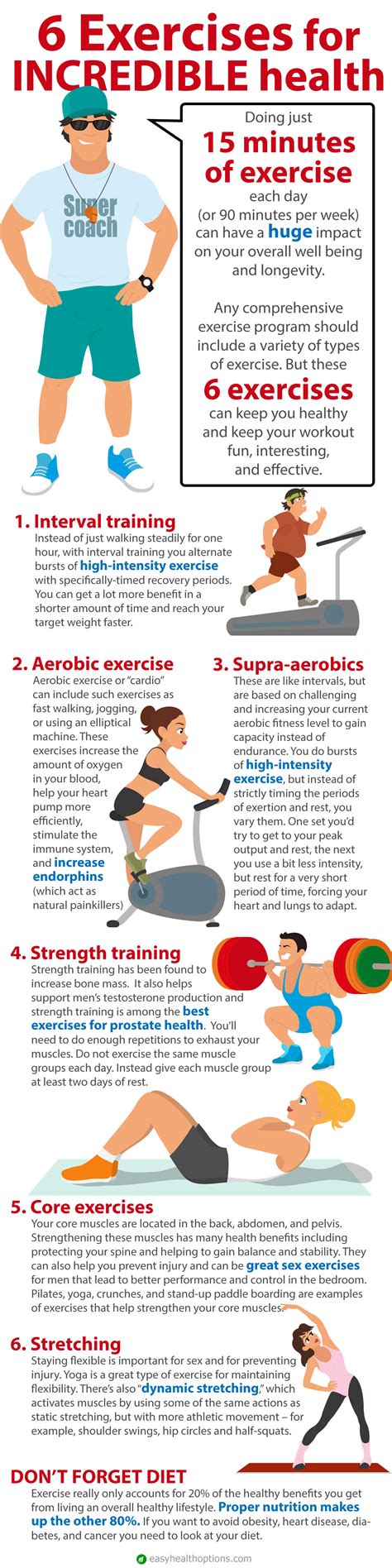 6 Exercises For Incredible Health [infographic] Easy Health Options®