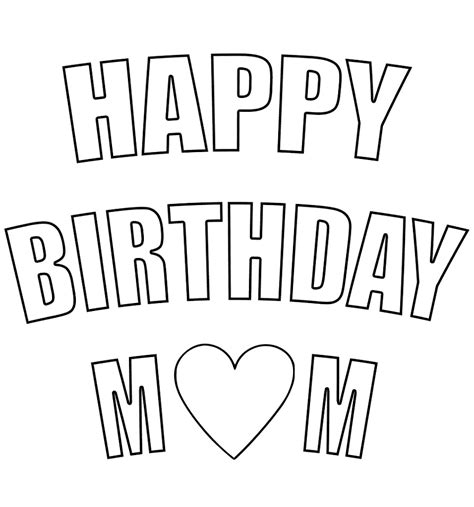 birthday cards  mom printable coloring printable templates