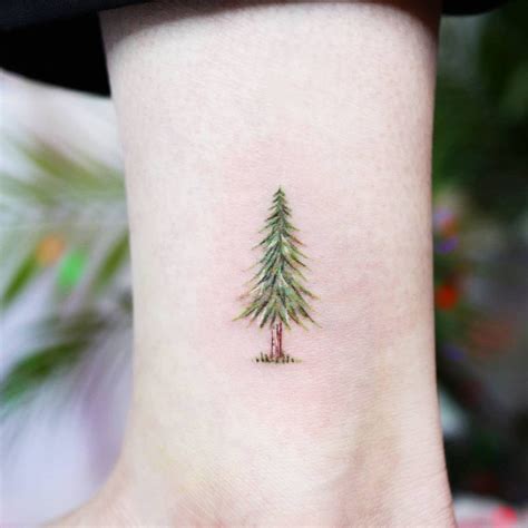 Tall Pine Tree Silhouette Tattoo