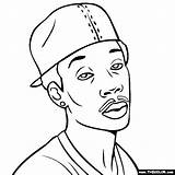 Wiz Khalifa Tupac Rap Outline Hop Thecolor Shakur sketch template