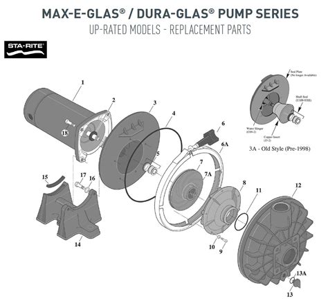 sta rite max  glas dura glas  rated series pump parts