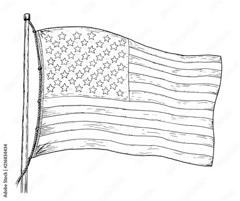 american flag drawing vintage  illustration  flag  usa