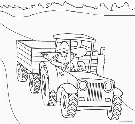 small tractor coloring page