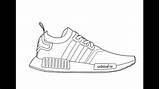 Adidas Nmd Drawing Coloring Yeezy Shoes Pages Template Drawings Sketch Paintingvalley sketch template