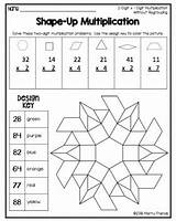 Digit Multiplication Worksheets Coloring Math Color Preview sketch template