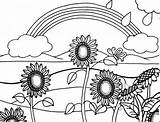 Coloring Beautiful Pages Sunflower Sunflowers Rainbow Girls sketch template