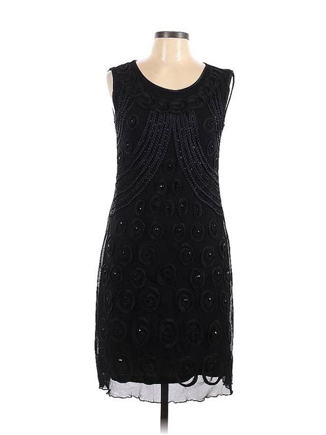 Miss Nikky Cocktail Dress Sheath Black Solid Dresses Used Size