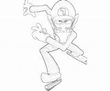 Waluigi Coloring Pages Ice Skating Supertweet sketch template