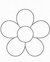 Flower Printable Template Coloring Pages Petals Outline Drawing Templates sketch template