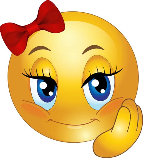 cute pretty girl smiley emoticon clipart iclipart royalty