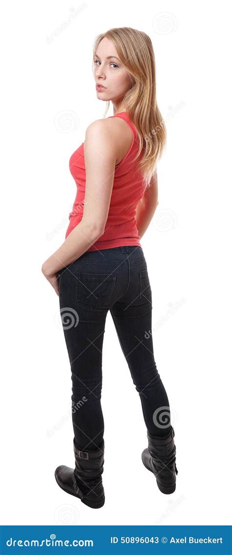 Woman Looking Over Shoulder Stock Image Image Of Female Cutout 50896043