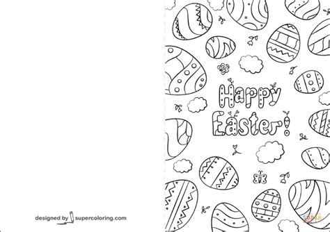 happy easter card coloring page  printable coloring pages