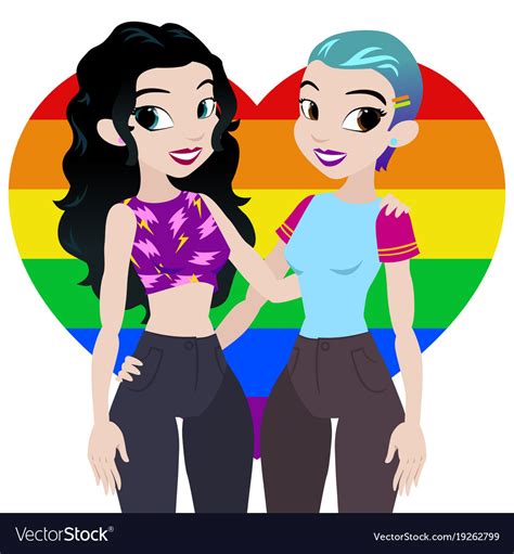 Girls Friend Or Lesbian Pride With Lgbt Royalty Free Vector