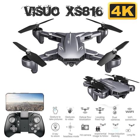 visuo xs rc drone   times zoom wifi fpv  dual camera optical flow quadcopter foldable