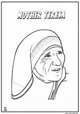 Coloring Pages Teresa Mother People Drawing Kids Famous Saint Printable Theresa Calcutta Color Template Print Sketch Saints Catholic Women Getdrawings sketch template