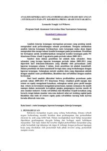 Jurnal analisis rasio
