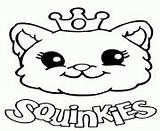 Coloring Pages Squinkies Cute Cat Print sketch template