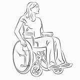 Sedia Rotelle Rolstoel Tiraggio Disabile Trekt Gehandicapte Persoon sketch template
