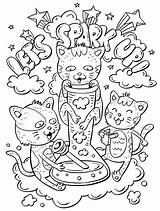 Weed Trippy Stoner Colouring sketch template