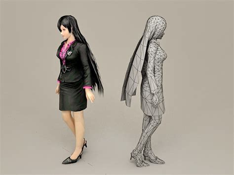 Fashion Office Girl 3d Model 3ds Max Files Free Download Modeling