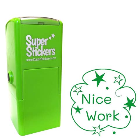 nice work stamper green superstickers