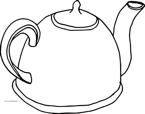 teapot simple coloring page wecoloringpagecom