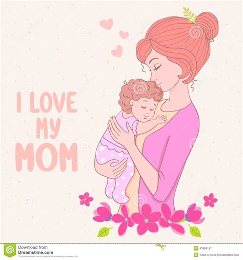 Mom Love Stock Vector Image 43999187