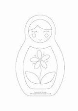 Matryoshka Doll Coloring Enjoy Painting Cute sketch template