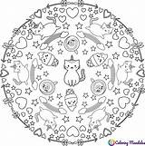 Unicornio Mandalas sketch template