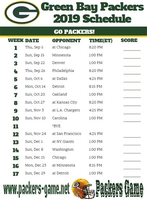 packers game schedule  packers game