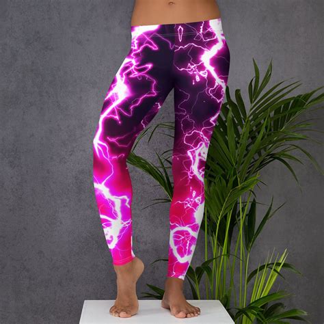 Lightning Storm Leggings Womens Workout Pants Tights Bottoms Etsy