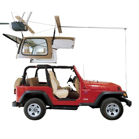 harken jeep hardtop garage storage ceiling hoist  point jeep system