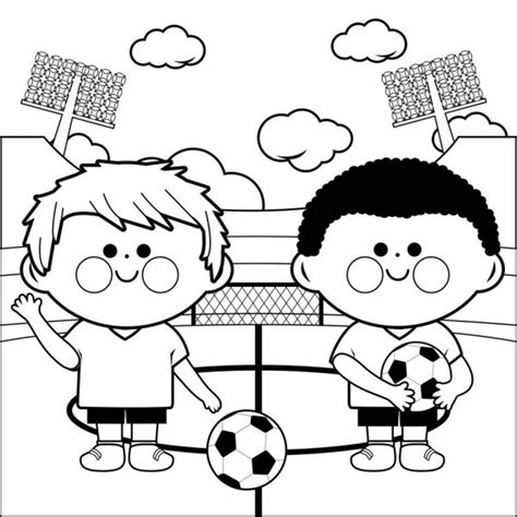 dibujos niño jugando al futbol para colorear niños