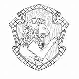 Gryffindor Coloring Potter Harry Hogwarts Crest Pages Ravenclaw House Houses Drawing Slytherin Ausmalbilder Griffindor Pottermore Template Gryfindor Printable Print Wappen sketch template