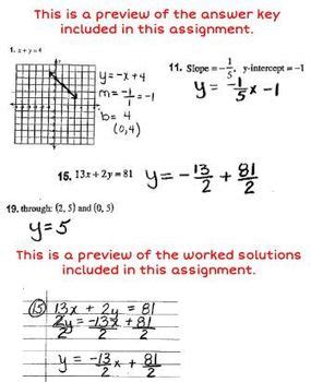 writing linear equations worksheet answer worksheet project list