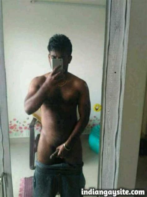 indian gay porn sexy desi hunk exposing his big and hard cock on the mirror indian gay site