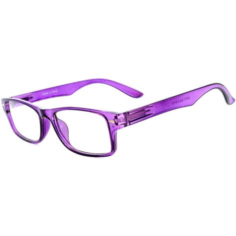 Narrow Retro Fashion Style Rectangular Purple Frame Clear Lens