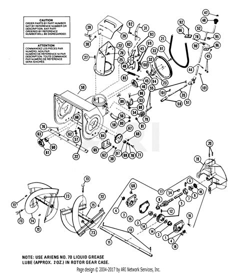 ariens snowblower diagram