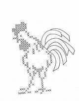 Etsy Embroidery Pattern Hand Roosters Cross Digital sketch template