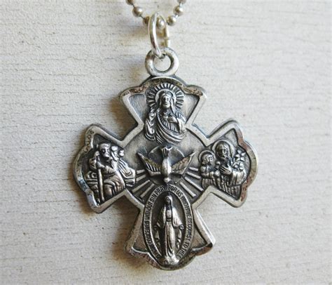 vintage 40s sterling silver virgin mary devotional catholic cross
