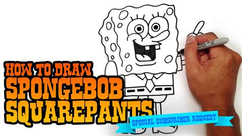 draw spongebob squarepants step  step video youtube